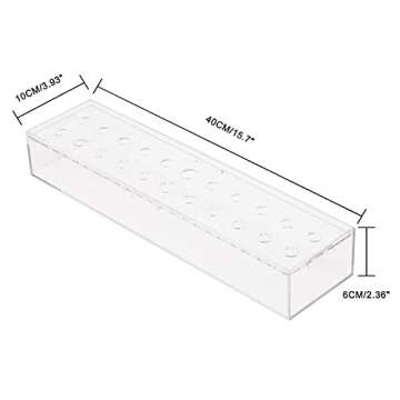 WORHE Flower Vase Clear Acrylic Long Rectangular 15.7 Inches Floral Arrangements Decorative Centerpiece for Wedding Dining Table Decor Container for Home Decor (CH450)