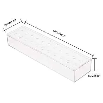 WORHE Flower Vase Clear Acrylic Long Rectangular 15.7 Inches Floral Arrangements Decorative Centerpiece for Wedding Dining Table Decor Container for Home Decor (CH450)