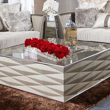 WORHE Flower Vase Clear Acrylic Long Rectangular 15.7 Inches Floral Arrangements Decorative Centerpiece for Wedding Dining Table Decor Container for Home Decor (CH450)