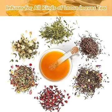 cambk 2 Pcs Glass Tea Infusers for Loose Tea, Strainers for Long Leaf Tea with Teaspoon & Cleaning Brush, Glass Tea Steeper with Cork for Cup, Gift Tea Accessories for Tea Lovers