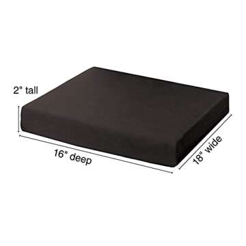 Essential Medical Supply Rehab 1 Foam Cushion - Extra Thick Seat Cushion for Office Chair, Wheelchair, and Car - Provides Additional Support and Pain Relief for Seniors - 18" x 16" x 2"