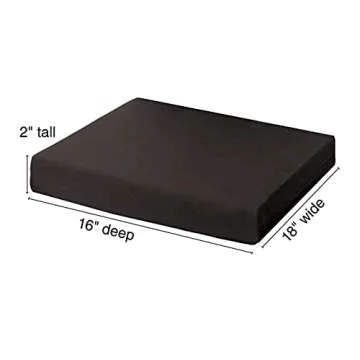 Essential Medical Supply Rehab 1 Foam Cushion - Extra Thick Seat Cushion for Office Chair, Wheelchair, and Car - Provides Additional Support and Pain Relief for Seniors - 18" x 16" x 2"