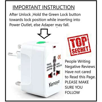 Kenayo Worldwide Universal Power Adapter, All-in-One International Travel Plug Converter for USA, EU...