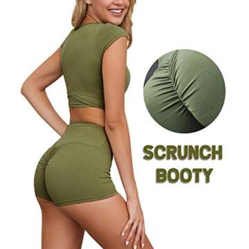 KIWI RATA High Waisted Scrunch Women’s Workout Shorts