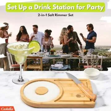 Margarita Salt Rimmer Set 6'' - 2-in-1 for Cocktails & Drinks