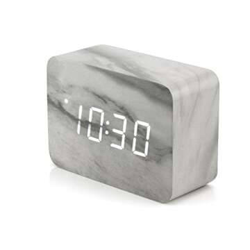 OCT17 Marble Pattern Alarm Clock with USB Power