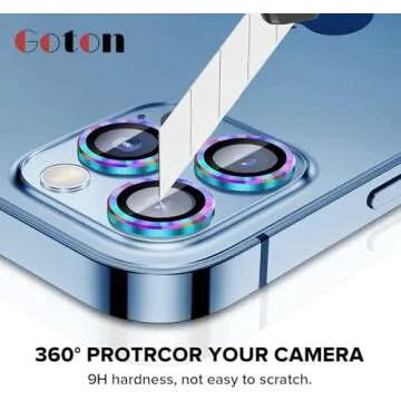 Goton Compatible for iPhone 13 Pro Max(6.7'') & Pro(6.1'') 2021 Camera Lens Protector, 9H Tempered Glass Film Full Cover Sticker Accessories