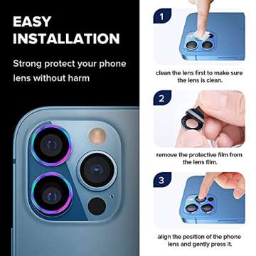 Goton Compatible for iPhone 13 Pro Max(6.7'') & Pro(6.1'') 2021 Camera Lens Protector, 9H Tempered Glass Film Full Cover Sticker Accessories