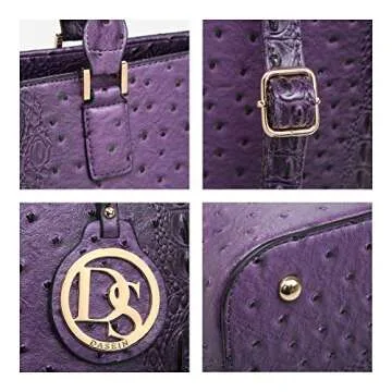 Dasein Women Satchel Purse Handbag Shoulder Bag Work Tote Bag with Matching Clutch