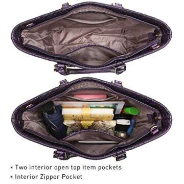 Dasein Women Satchel Purse Handbag Shoulder Bag Work Tote Bag with Matching Clutch