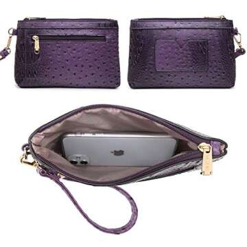 Dasein Women Satchel Purse Handbag Shoulder Bag Work Tote Bag with Matching Clutch