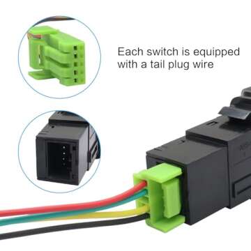 iztor 12v Push Button Switch Blue LED Multi-Purpose Switches Waterproof Toggle Switch with 4 Wires Connector Kit for Various Toyota Tacoma Tundra FJ Cruiser Car Modification Start Switch Style