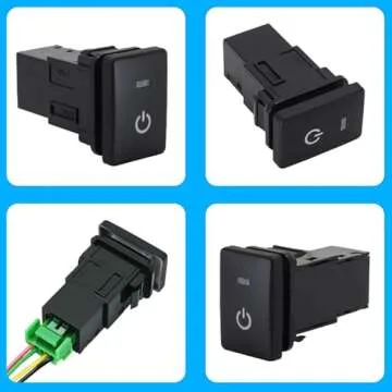 iztor 12v Push Button Switch Blue LED Multi-Purpose Switches Waterproof Toggle Switch with 4 Wires Connector Kit for Various Toyota Tacoma Tundra FJ Cruiser Car Modification Start Switch Style