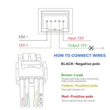 iztor 12v Push Button Switch Blue LED Multi-Purpose Switches Waterproof Toggle Switch with 4 Wires Connector Kit for Various Toyota Tacoma Tundra FJ Cruiser Car Modification Start Switch Style