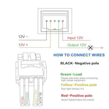 iztor 12v Push Button Switch Blue LED Multi-Purpose Switches Waterproof Toggle Switch with 4 Wires Connector Kit for Various Toyota Tacoma Tundra FJ Cruiser Car Modification Start Switch Style