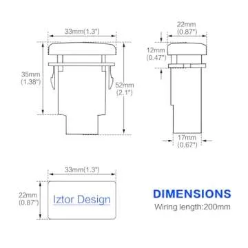 iztor 12v Push Button Switch Blue LED Multi-Purpose Switches Waterproof Toggle Switch with 4 Wires Connector Kit for Various Toyota Tacoma Tundra FJ Cruiser Car Modification Start Switch Style