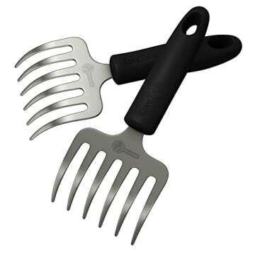 Cave Tools Metal Meat Claws for Shredding Pulled Pork, Chicken, Turkey, and Beef- Handling & Carving...