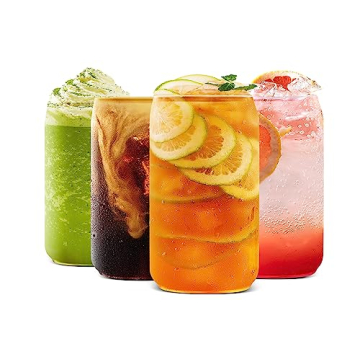 BaveL 20 oz Can Shaped Beer Glasses Set of 4 - Elegant & Durable