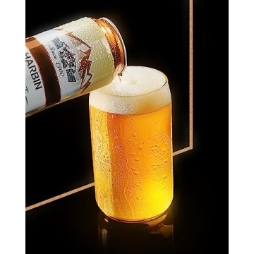 BaveL 20 oz Can Shaped Beer Glasses Set Elegant Durable