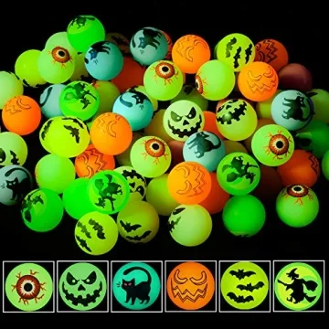 NEWBEA 72 Halloween Theme Designs Bouncing Balls - Glow in The Dark Bouncy Party Favors Supplies for...