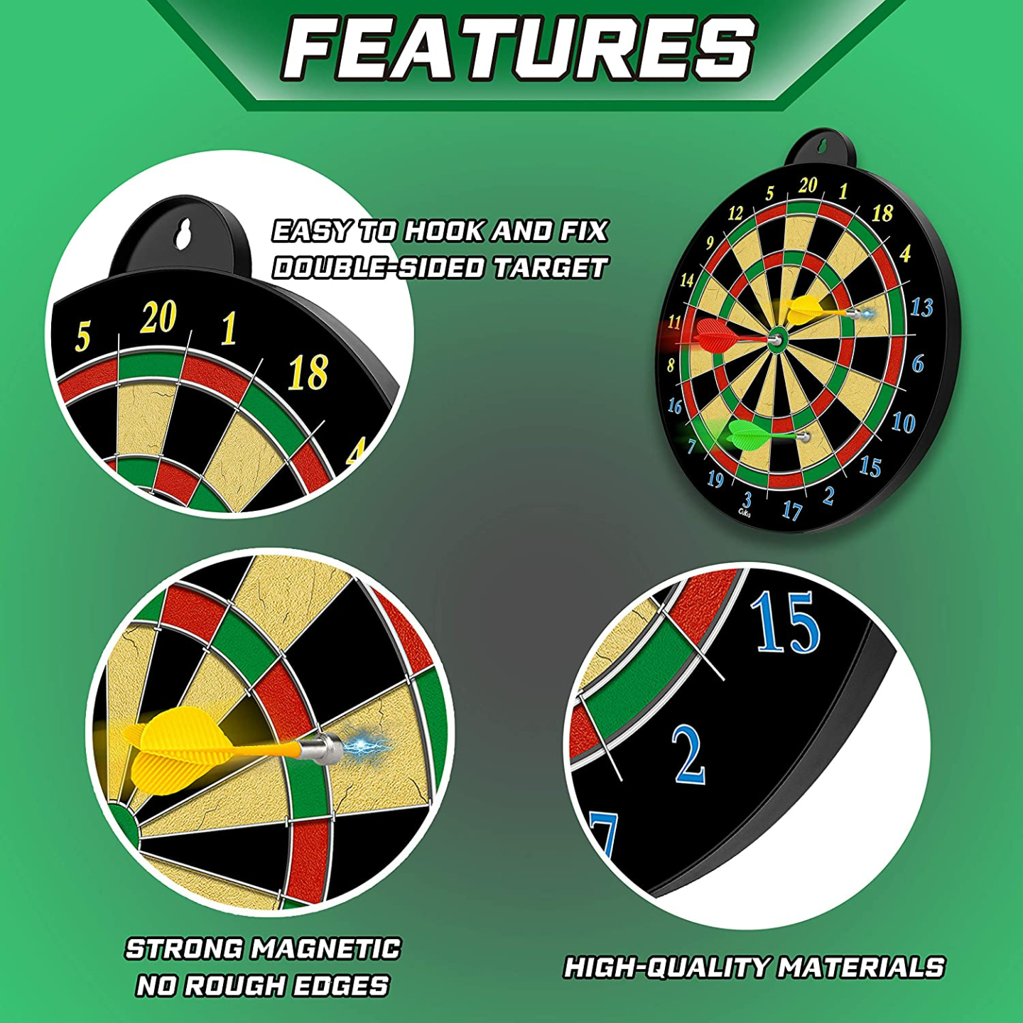 Magnetic Dart Board with 12 Darts - Fun Indoor Game