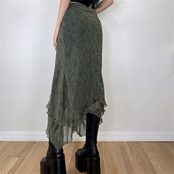 Y2K Vintage Floral Midi Skirt for Trendy Women