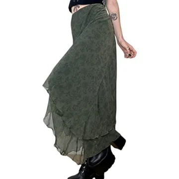 Y2K Vintage Floral Midi Skirt for Trendy Women