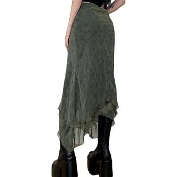 Y2K Vintage Floral Midi Skirt for Trendy Women