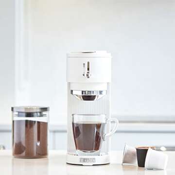 HADEN Single Serve Fast Brew Coffee Machine - Pods & Ground Coffee, Ivory/Chrome