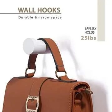 FANATU Wooden Coat Hook Wall Mounted (4 Packs) Hat Hooks, Single Coat Hat Rack Wall Mount, Wood Coat Hanger for Hanging Hat, Towel, Bag, Rope (White, 3" Set 4)