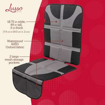 Lusso Gear Car Seat Protector - Waterproof & Durable Cover