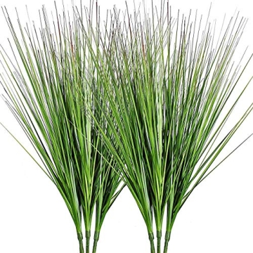 27" Artificial Plants Onion Grass Greenery Faux Fake Shrubs for Home Indoor Outdoor Décor 6 Pack
