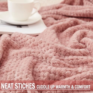 Exclusivo Mezcla Soft Fleece Throw Blanket - Dusty Pink