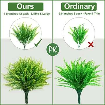 Ouddy Decor Boston Ferns - Lifelike, UV Resistant