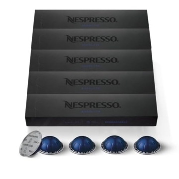 Nespresso Capsules Vertuo, Diavolitto, Dark Roast Espresso, 50-Count Espresso Pods, Brews 1.35oz.