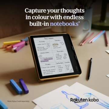 Kobo Libra Colour | eReader | 7” Glare-Free Colour E Ink Kaleido™ 3 Display | Dark Mode Option | Audiobooks | Waterproof | Black