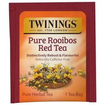 Twinings Pure Rooibos Red Herbal Tea Individually Wrapped Bags, 20 Count (Pack of 6), Sweet with Uplifting Aroma, Naturally Caffeine-Free, Enjoy Hot or Iced | Packaging May Vary