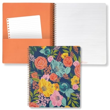 Steel Mill & Co Cute Large Spiral Notebook College Ruled, 11" x 9.5" with Durable Hardcover and 160 ...
