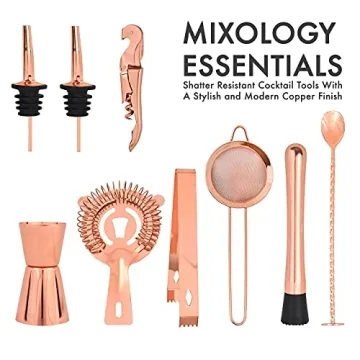 Elegant 11 Piece Copper Bartender Set for Cocktail Lovers