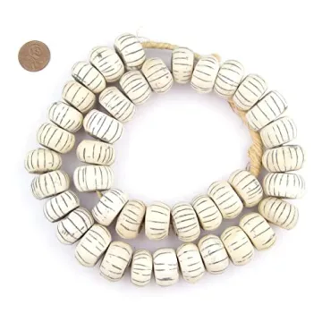 Carved White Bone Beads - Handmade African Artisanal Strands