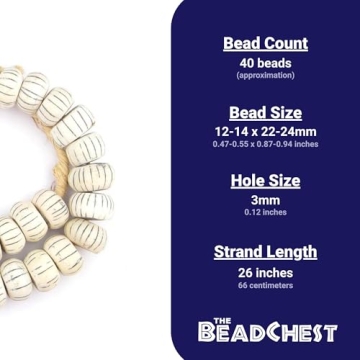 Carved White Bone Beads - Handmade African Artisanal Strands