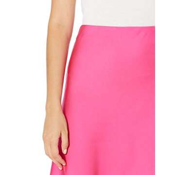 The Drop Women's Maya Silky Slip Skirt, Hot Pink, 2X, Plus Size