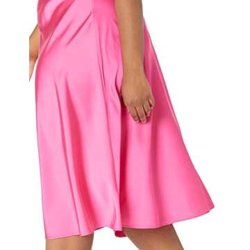 The Drop Women's Maya Silky Slip Skirt, Hot Pink, 2X, Plus Size