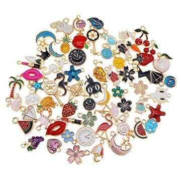 Julie Wang 30PCS Mixed Enamel Charms for Jewelry Making