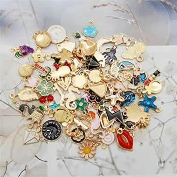 Julie Wang 30PCS Mixed Enamel Charms for Jewelry Making