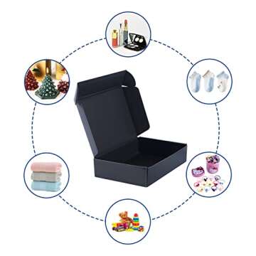 Rempry Black Shipping Boxes Pack of 20 - Stylish & Durable