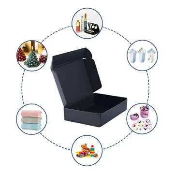 Rempry Black Shipping Boxes Pack of 20 - Stylish & Durable