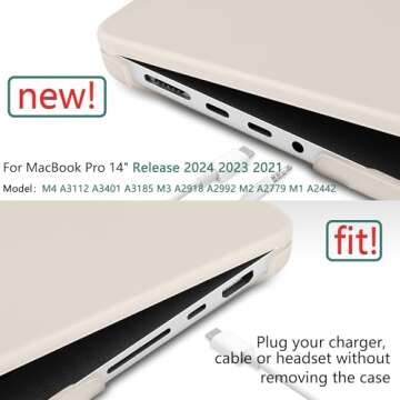DONGKE Compatible with M4 MacBook Pro 14 inch Case 2024 2023 2021 A3112 A3401 A3185 M3 A2918 A2992 M2 A2779 M1 A2442 Pro Max with Touch ID, Plastic Hard Shell with Keyboard Cover, Matte Stone