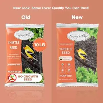 Happy Wings Nyjer/Thistle Seeds Wild Bird Food - 10 Pounds | No Grow Seed | Perfect Bird Seed for Wi...