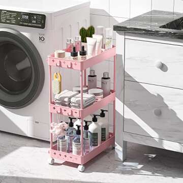 KINGRACK 3-Tier Rolling Utility Storage Cart for Home